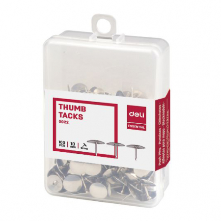 Agrafe. Pioneze. Clipsuri. Ace cu Gamalie. Elastice - Pioneze Inox 100 Buc Cutie Plastic Deli