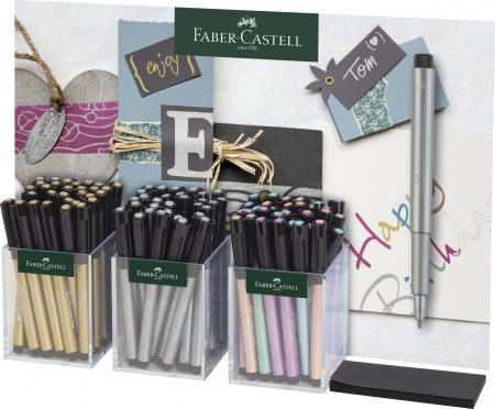 Arta si grafica - Pitt Artist Pen Metalic 3*30 Buc Display Plastic Faber-Castell