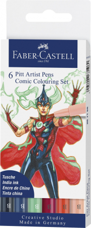 Arta si grafica - Pitt Artist Pen Set 6 Buc Comic Faber-Castell