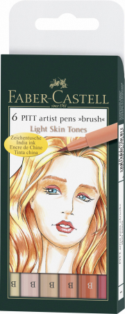 Arta si grafica - Pitt Artist Pen Set 6 Buc Tonurile Pielii Faber-Castell