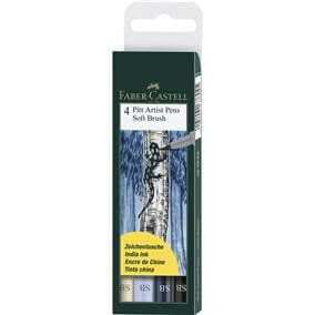 Linere - Pitt Artist Pen Soft Brush Set 4 Buc Faber-Castell