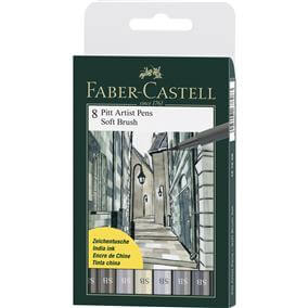 Linere - Pitt Artist Pen Soft Brush Set 8 Buc Faber-Castell