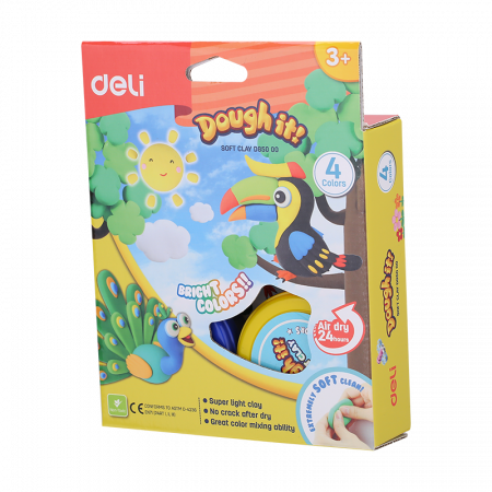 Plastilina Soft Light 4 Borcane* 15G Deli [3]