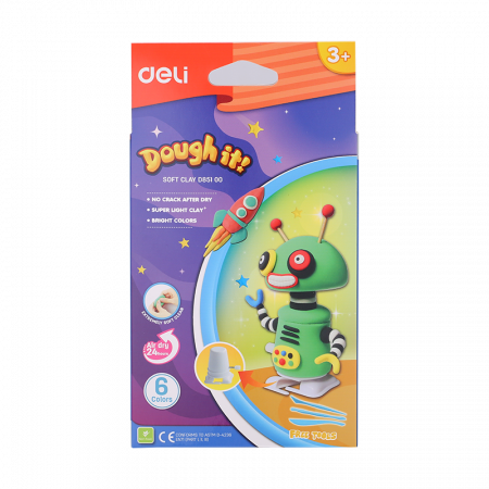Plastilina - Plastilina Soft Light Robot_2  6  Culori Deli