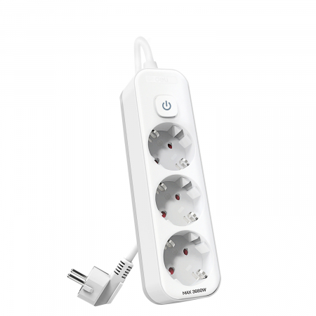 Accesorii IT - Prelungitor 1.8M 3 Prize Protectie Copii + Intrerupator Deli