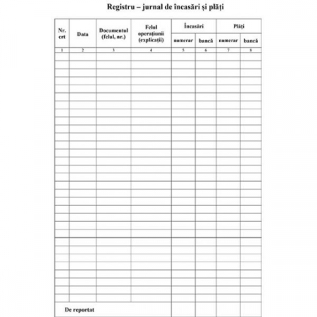 Tipizate - Registru Jurnal De Incasari Si Plati