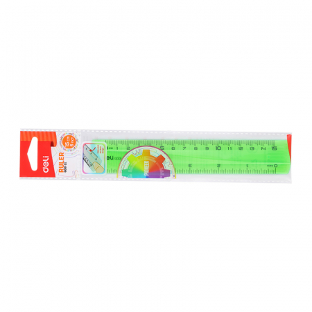 Echere, rigle, raportoare, sabloane - Rigla 15Cm Color Deli