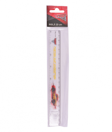 Echere, rigle, raportoare, sabloane - Rigla 20 Cm Cars 3 Pigna