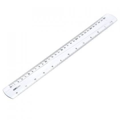 Echere, rigle, raportoare, sabloane - Rigla 30 Cm Transparenta Deli