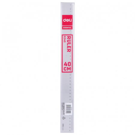 Rigla 40Cm Transparenta Deli [2]
