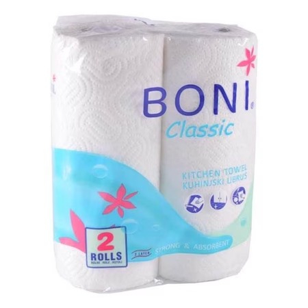 Detergenti haine - Rola prosop alb 2 straturi 11 m,2 role/set