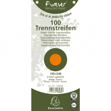 Indecsi si separatoare - Separatoare Carton 105*240 Mm Portocalii Exacompta
