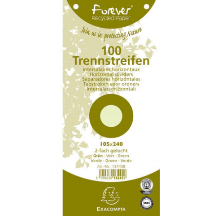 Indecsi si separatoare - Separatoare Carton 105*240 Mm Verzi Exacompta
