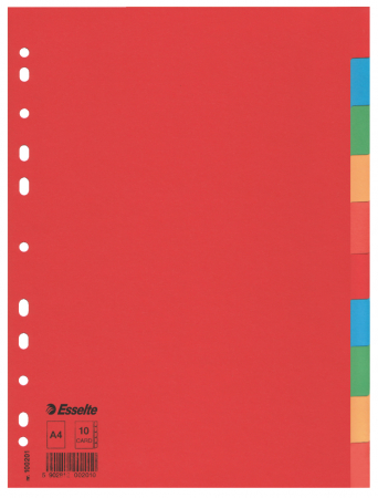 Indecsi si separatoare - Separatoare Index Carton 10 Culori Economy Esselte