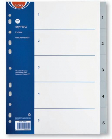 Indecsi si separatoare - Separatoare Index Plastic 1-5 Noki