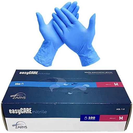 Manusi - Set 100 Buc Manusi Nitril Nepudrate,albastre,Zarys, easyCARE