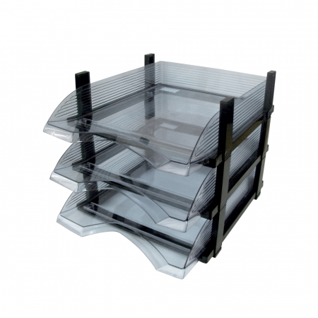 Tavite pentru Documente - Set 3 Tavite Suprapozabile Flaro, Plastic, Transparent
