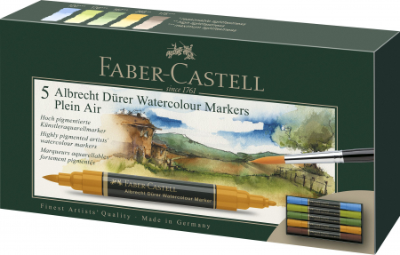 Idei cadouri  - Set 5 Markere Solubile Peisaj A.Durer Faber-Castell