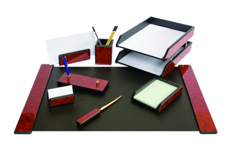 Mape de birou. Seturi de birou - Set De Birou Din Lemn Mahon 8 Piese