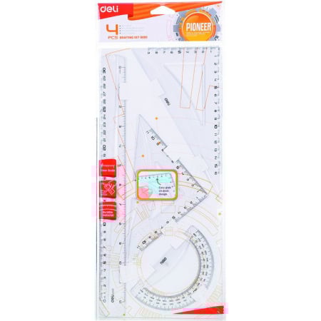 Seturi geometrie - Set Geometrie 4 Piese Transp. Eg00512 Deli