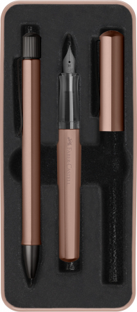 Instrumente de scris premium - Set Stilou M+ Pix Hexo Bronz Mat Faber-Castell