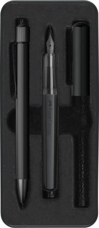 Instrumente de scris premium - Set Stilou M+ Pix Hexo Negru Faber-Castell