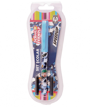 Stilouri scolare - Stilou Basic +2 Rezerve Baieti School Friendly Pigna
