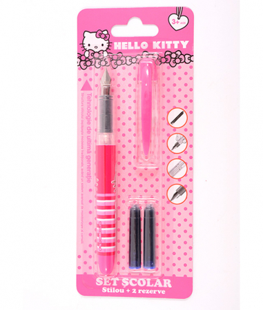 Stilouri scolare - Stilou Basic Hello Kitty + 2 Rezerve Pigna