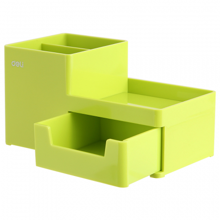 Suporturi pentru accesorii - Suport Birou 3 Compart+Sertar Vernil Deli