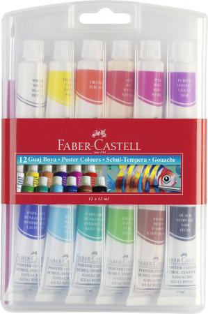 Pensule, Acuarele, Tempera, Guase - Tempera 12 Culori 12 Ml Faber-Castell