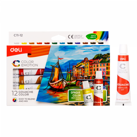 Pensule, Acuarele, Tempera, Guase - Tempera 12 Culori 12Ml Deli