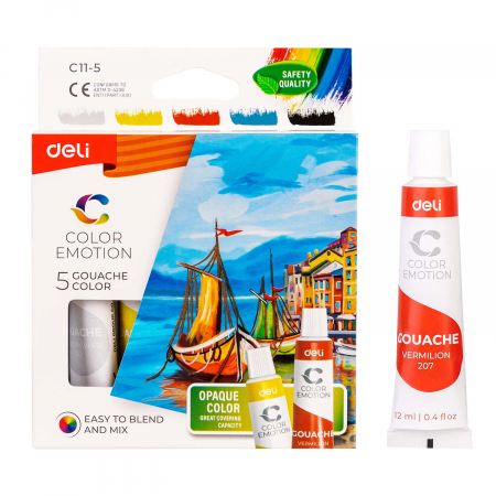 Pensule, Acuarele, Tempera, Guase - Tempera 5 Culori 12Ml Deli