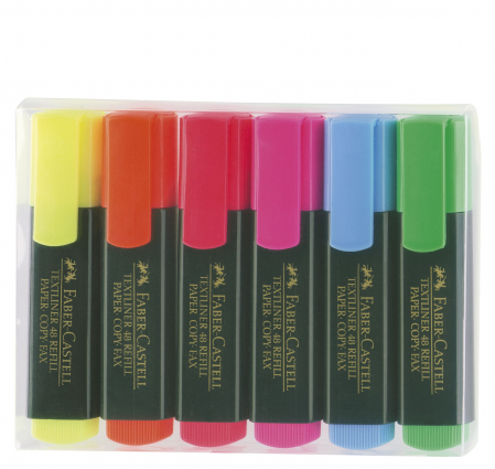 Textmarkere - Textmarker Set 6 1548 Faber-Castell