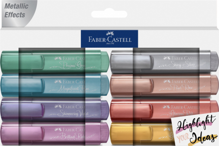 Idei cadouri  - Textmarker Set 8 Metalizat Faber-Castell