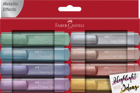 Idei cadouri  - Textmarker Set 8 Metalizat Ii Faber-Castell