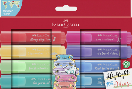 Textmarkere - Textmarker Set 8 Pastel Cutie Carton Faber-Castell