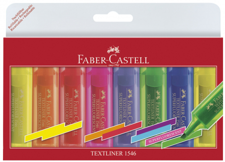 Textmarkere - Textmarker Set 8 Superfluorescent 1546 Faber-Castell