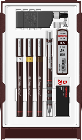 Stilouri cu tus - Trusa Isograph 0.25/0.35/0.5 College Rotring