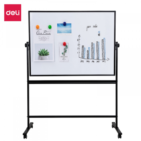 Table conferinta si scolare - Whiteboard Magnetic Mobil 90*120 Cm Rama Aluminiu Deli