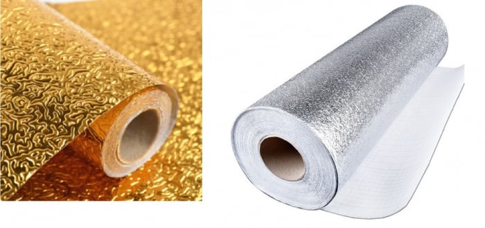 Tapet autoadeziv Argintiu/Auriu  din aluminiu , 60cmx300cm [1]
