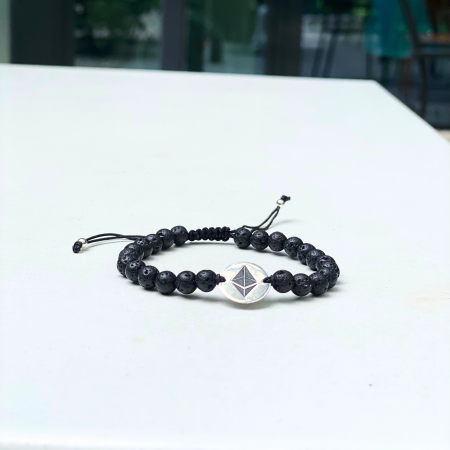 Bratari - Bratara-Tokero-Ethereum-Cu-Margele-Placata-Cu-Argint