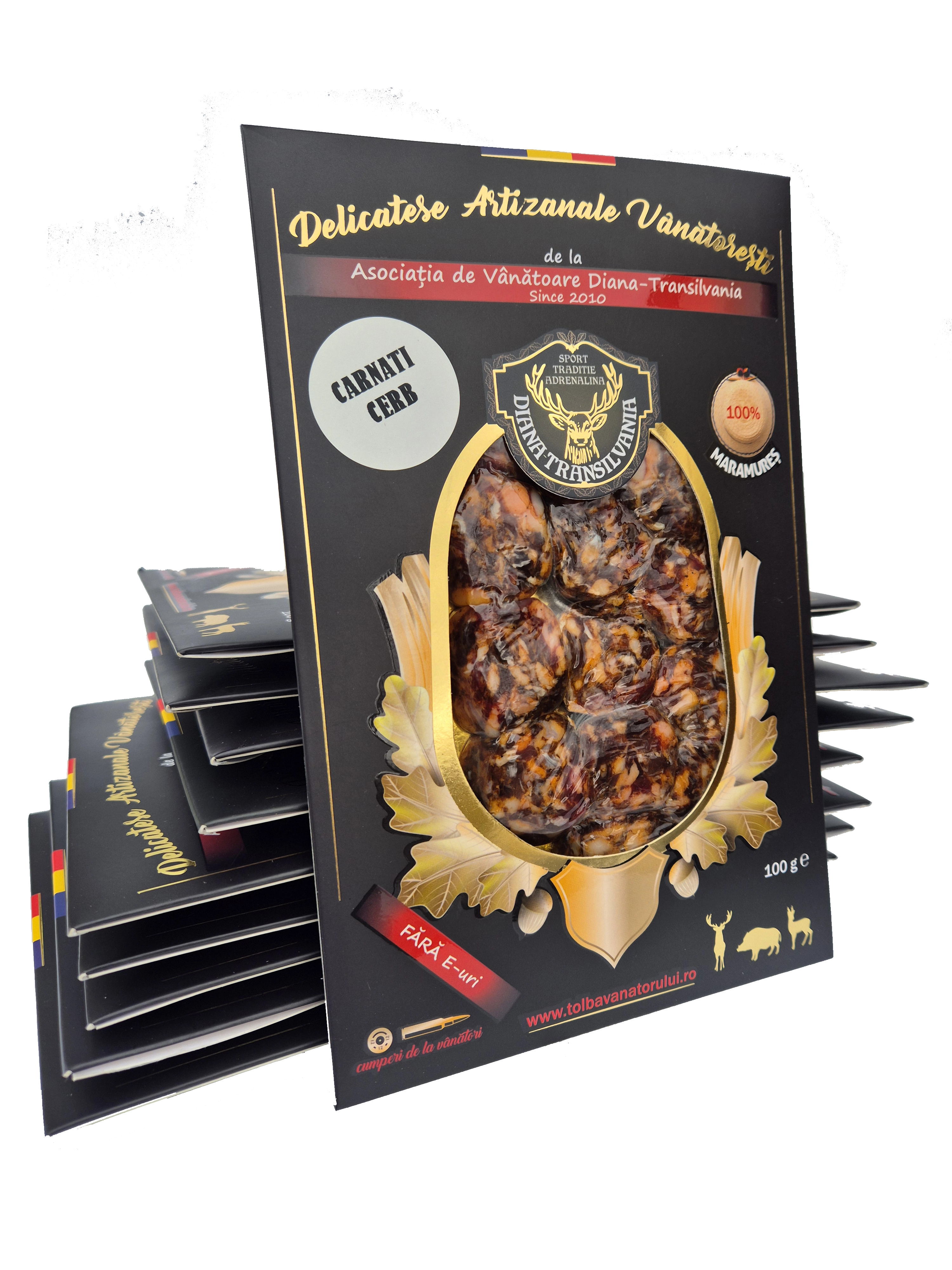 CERB - CÂRNAȚI CERB crud-uscat - PLIC 100g