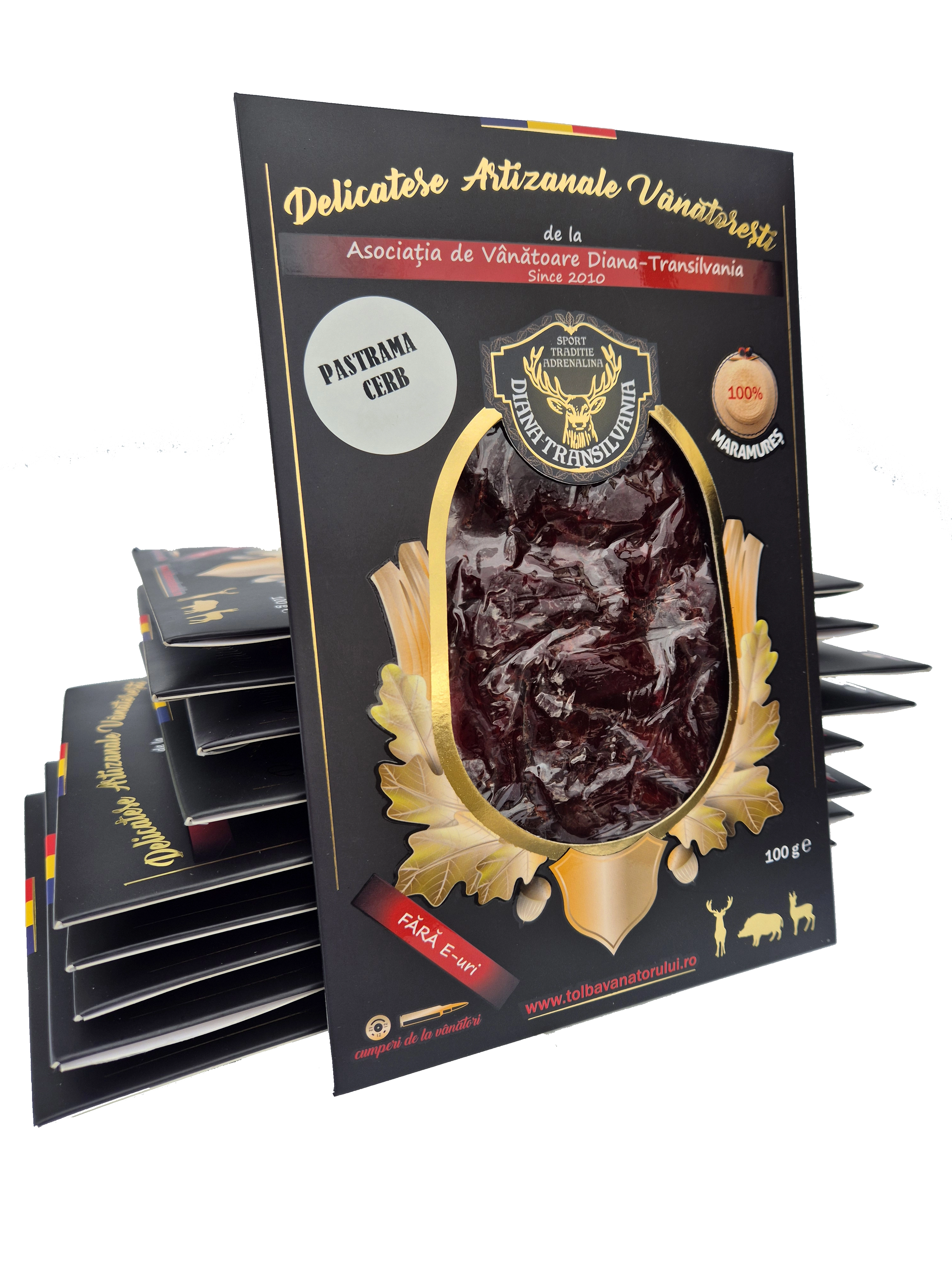 CERB - PASTRAMĂ CERB crud-uscată - PLIC 100g