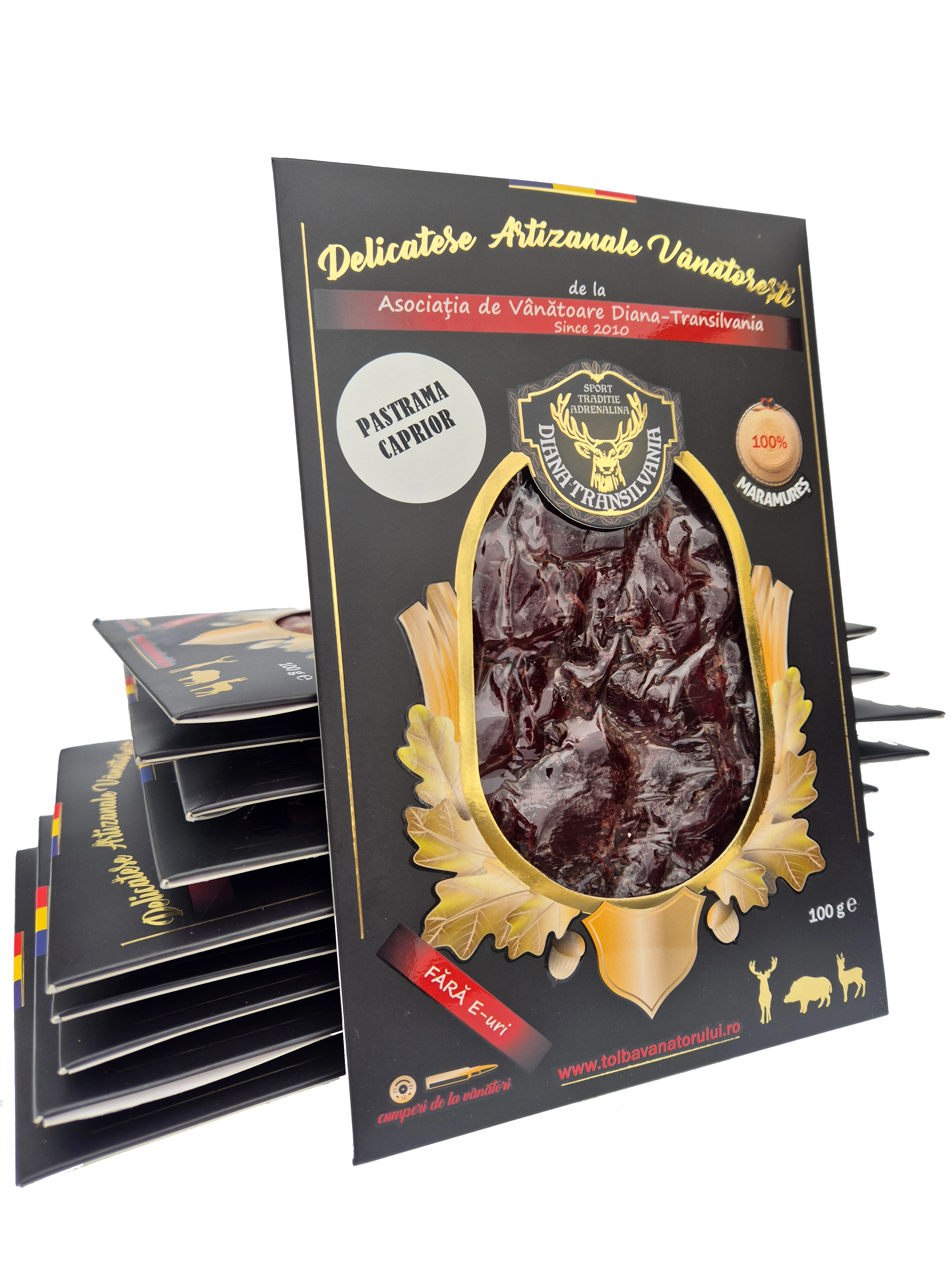 CĂPRIOR - PASTRAMĂ DE CĂPRIOARĂ crud-uscată - PLIC 100g