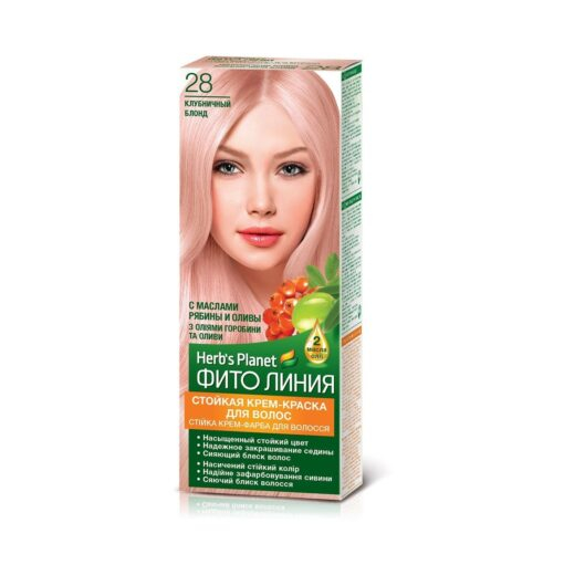 HERB'S PLANET VOPSEA DE PAR PERMANENTA culoare nr. 28 BLOND CAPSUNA 2 x 25/25/10 ml [1]