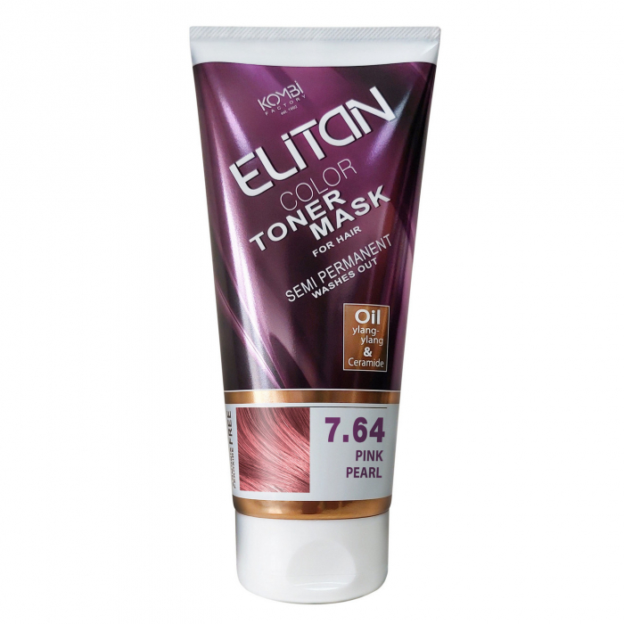 Mască toner color pentru păr ELITAN - 7.64 PERLA ROZ , 150 ML [1]