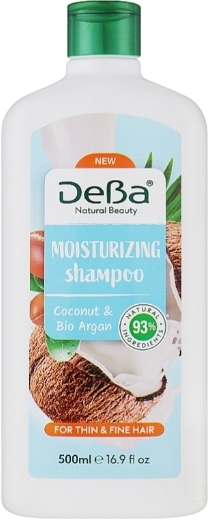Șampon Hidratant  -  DeBa Natural Beauty - Cocos și Argan Bio, 500 ml [2]