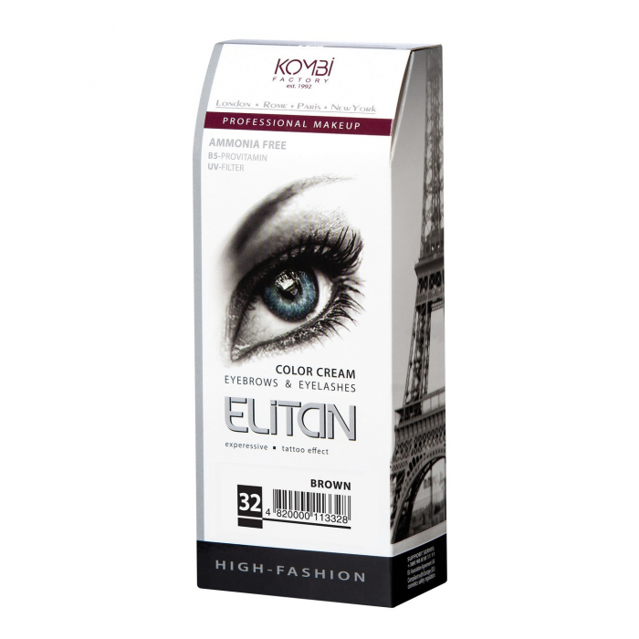 Vopsea cremă pentru sprâncene și gene „ELITAN” PROFESIONAL Nr. 32 Maro, 50 ML [1]