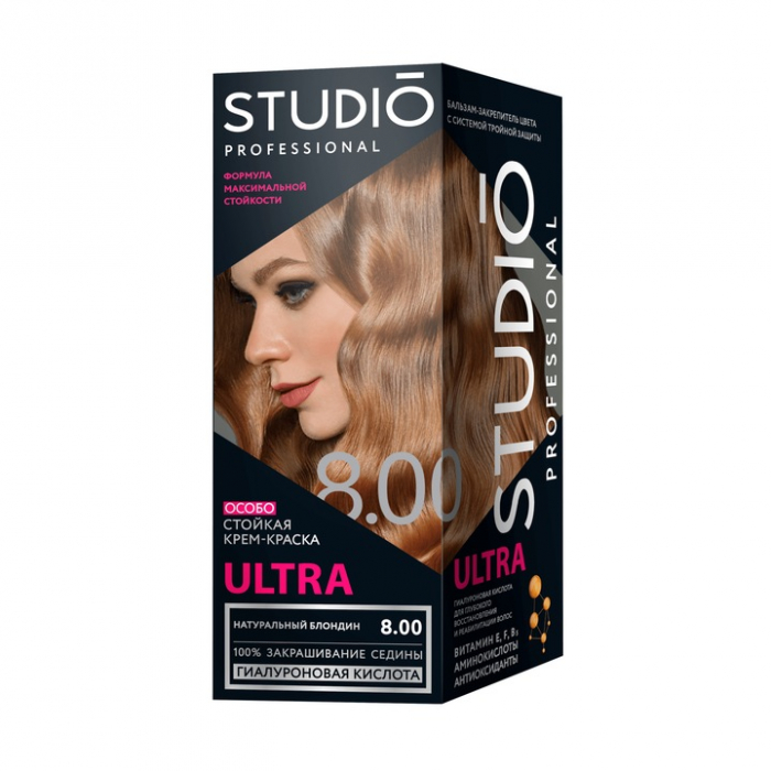 Vopsea profesionala ULTRA 8.00 Blond natural STUDIO-PROFESSIONAL 50/50/15ml [1]
