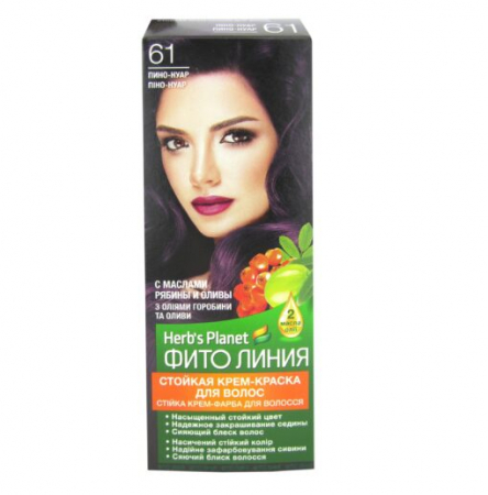Produse pentru par - HERB'S PLANET - VOPSEA de păr de lungă durată culoare nr. 61 Pinot Noir/ VIOLET, 2 x 25/25/10 ml